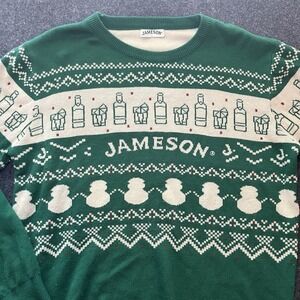 Jameson Festive Holiday Crew Neck Green Fair Isle Christmas Sweater Men's Large